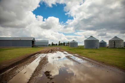 The Kansas State University Northwest Research-Extension Center after a recent rainstorm.