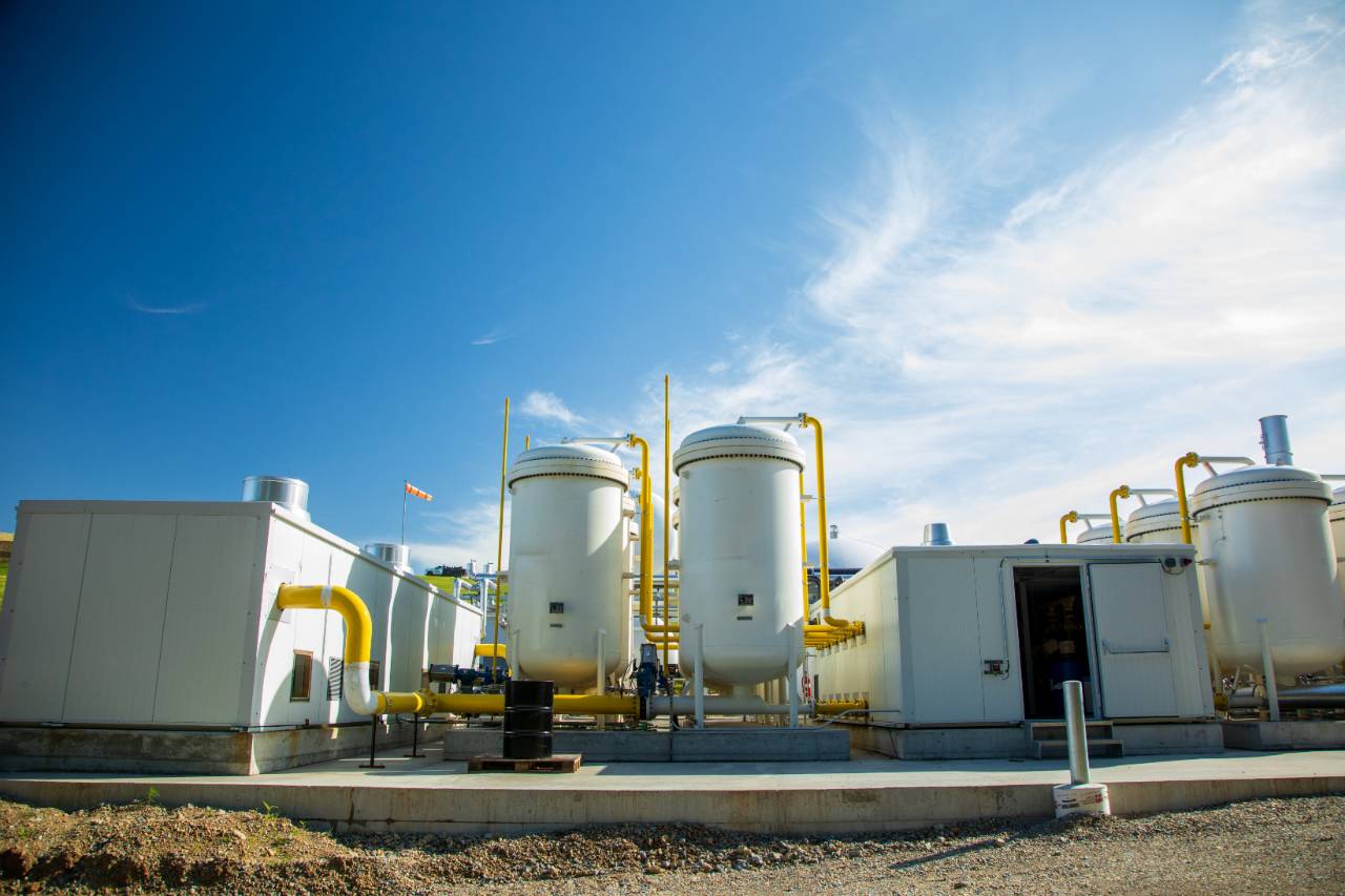 The recently completed RNG facility in Dane County. The facility converts methane harvested from a nearby landfill into renewable transportation fuel. Credit: Impact Media Lab / AAAS