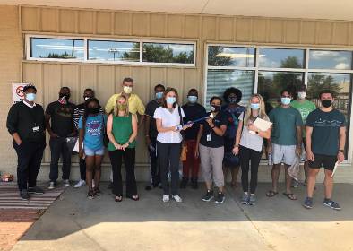 Volunteers from Jackson State University and 2C Mississippi getting ready to measure urban heat islands in Jackson, August 2020