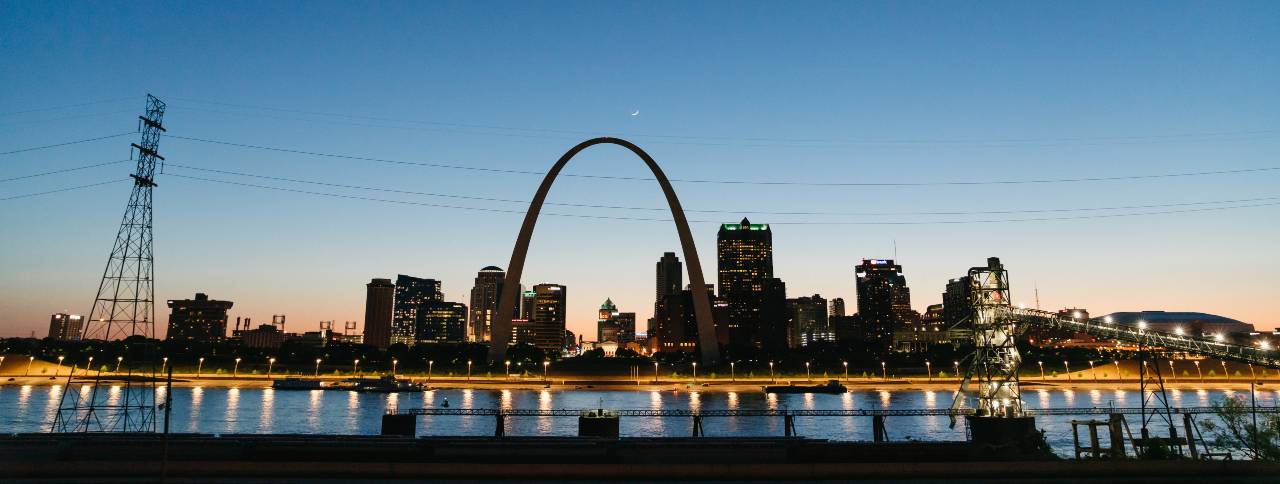 St. Louis city lights at night