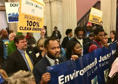 Omar Muhammad and other environmental activists and advocates at the South Carolina State House. Credit: LAMC